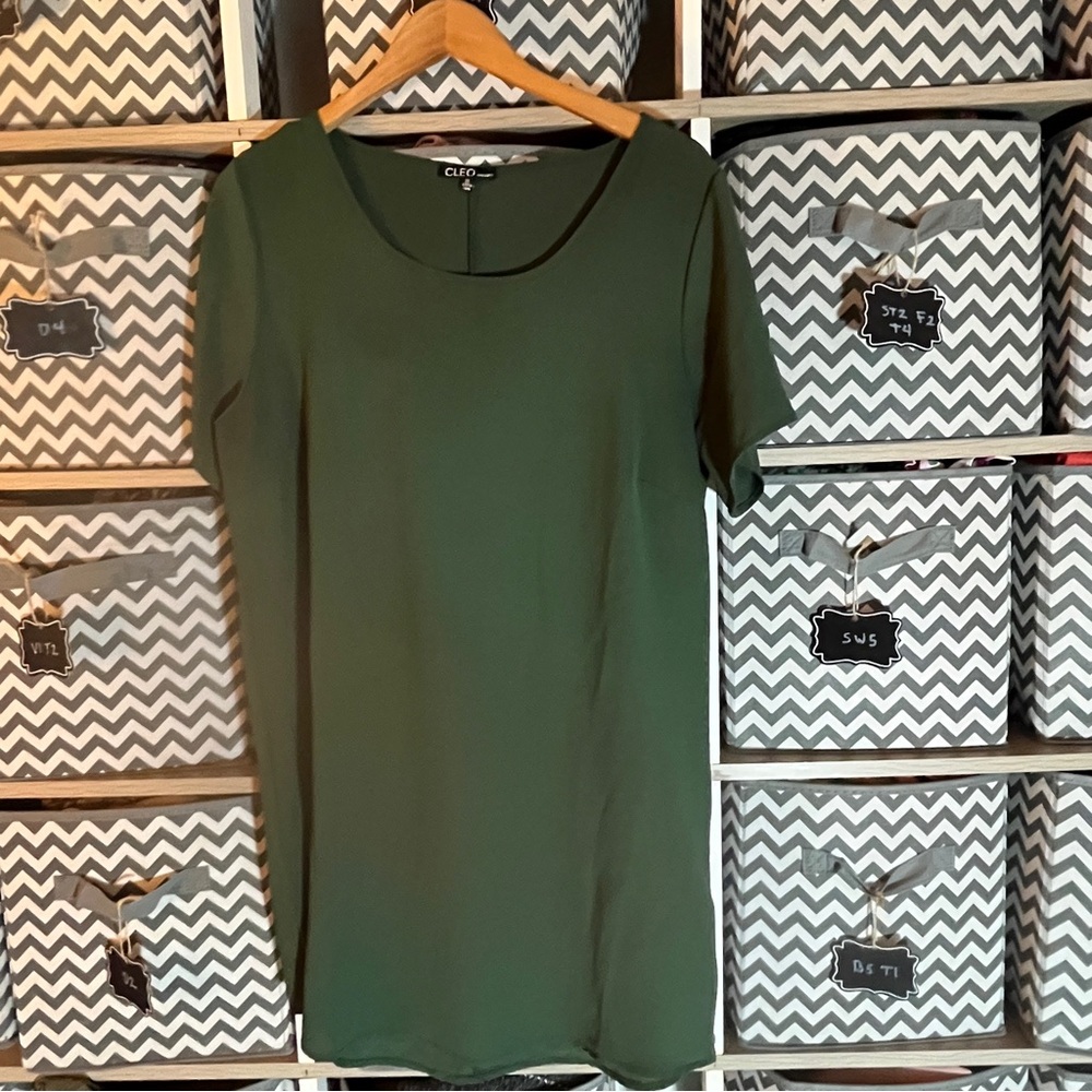 Cleo Deep Green Short Sleeve Dress